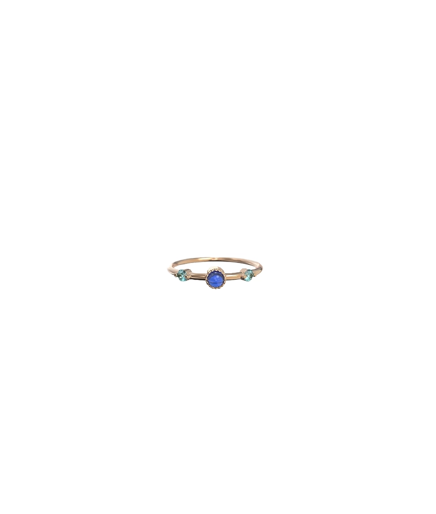 Bague  Emmanuelle d'Ortoli Emm cab n°2 saphirs et opale du Pérou or rose
