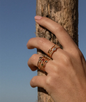 Bague Emmanuelle d'Ortoli grappe de diamants XL or rose