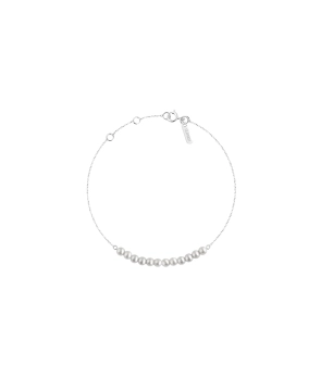 Bracelet Claverin Mini Rock My Pearls en or blanc perles blanches