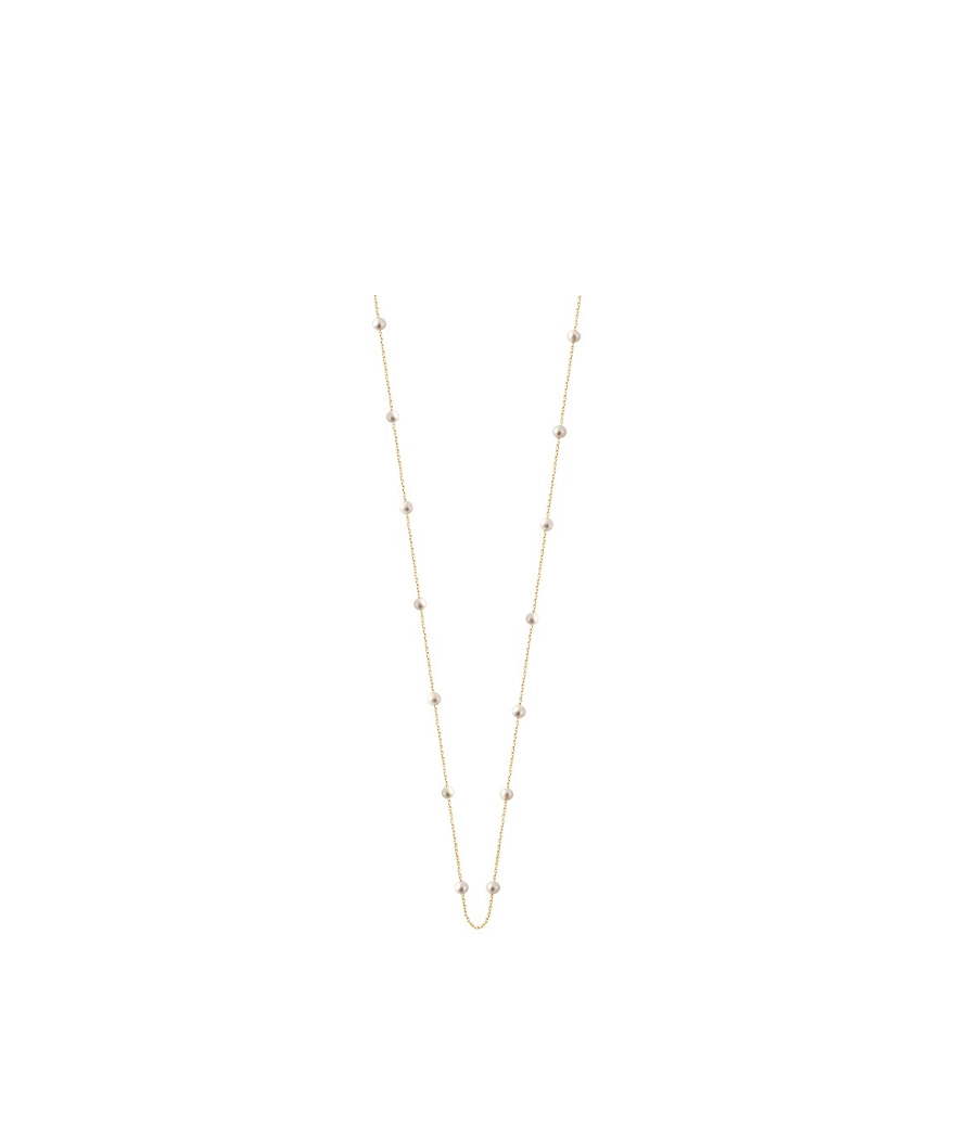 Collier Claverin Lotta Love Fortnight or jaune perles blanches