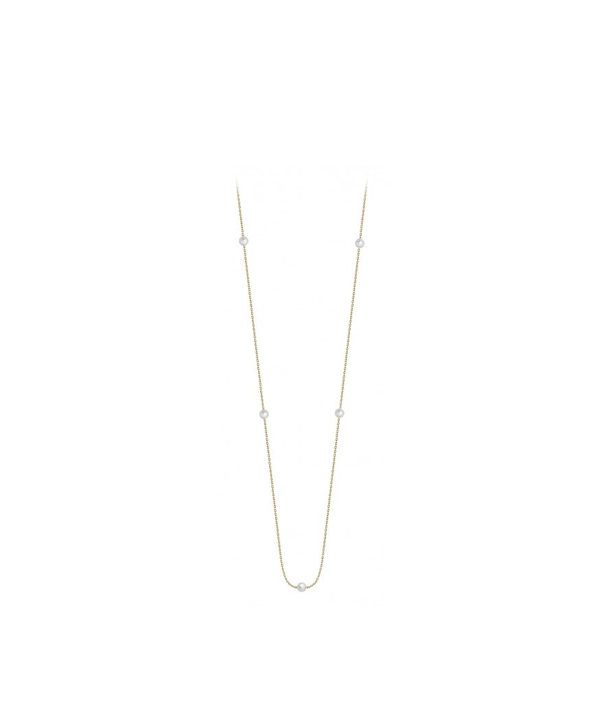 Collier Claverin Lotta Love Mini Give Me Five en or jaune perles blanches