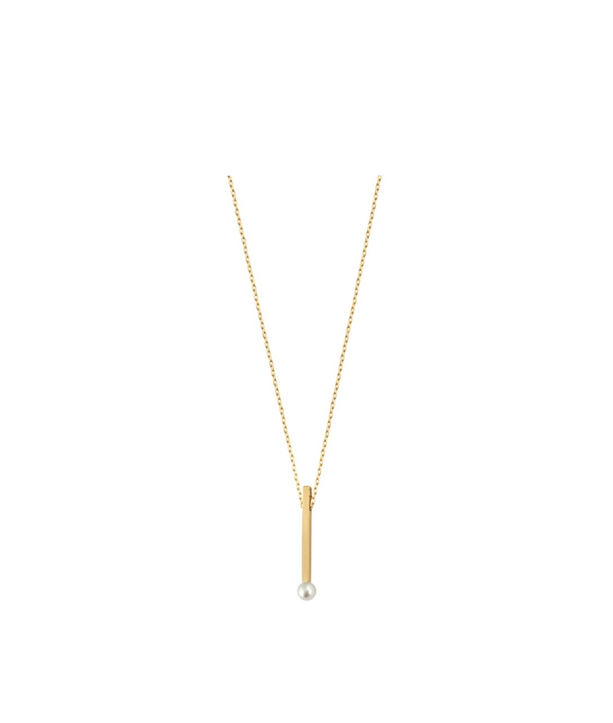Collier Claverin Kiss Line or jaune perle blanche