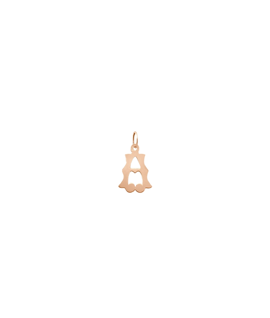 Pendentif Vanrycke Lettrine A or rose