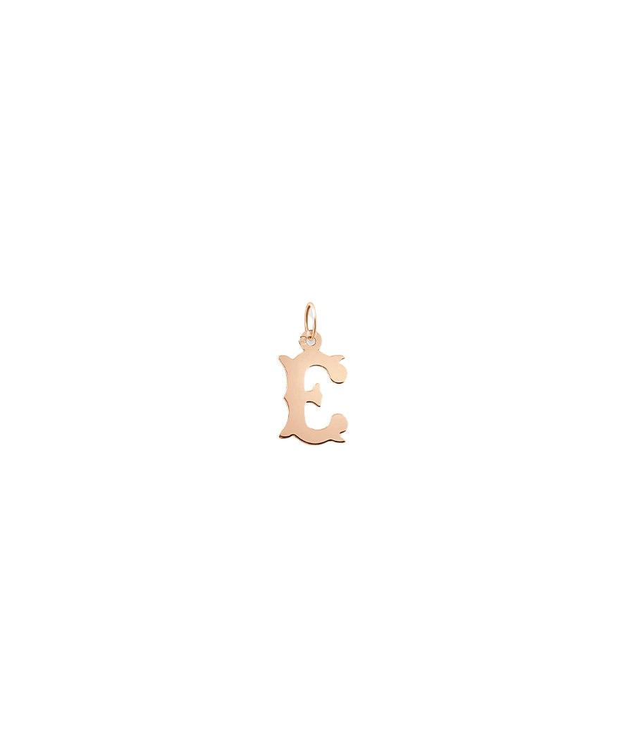Pendentif Vanrycke Lettrine E or rose