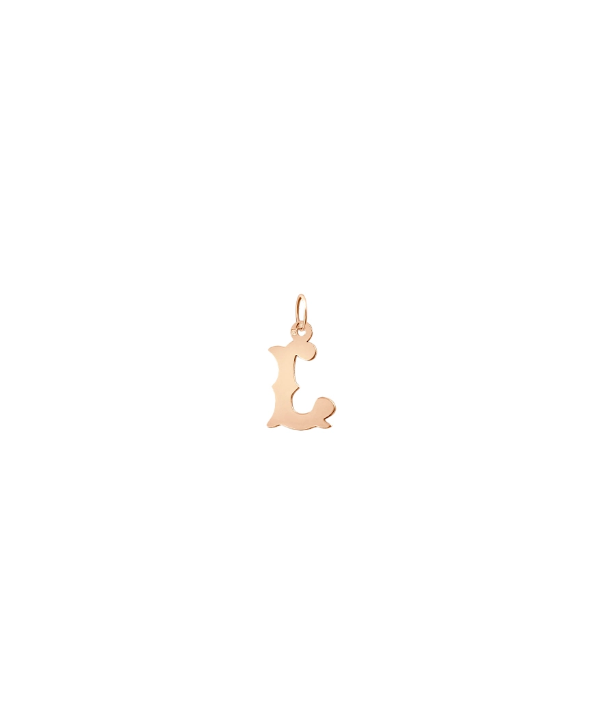 Pendentif Vanrycke Lettrine L or rose