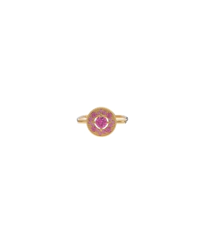 Bague Emmanuelle D'Ortoli Milky or rose saphirs roses