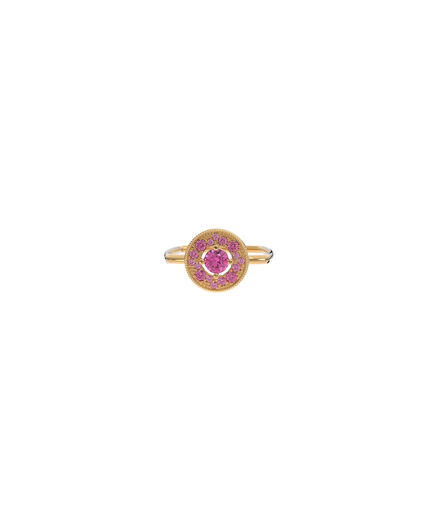 Bague Emmanuelle D'Ortoli Milky or rose saphirs roses