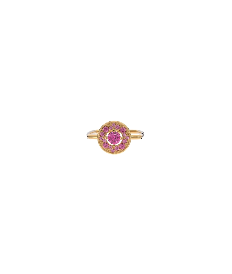 Bague Emmanuelle D'Ortoli Milky or rose saphirs roses