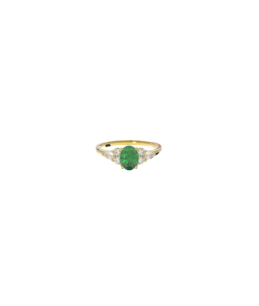 Bague Emmanuelle D'Ortoli Vanina or jaune grenat tsavorite