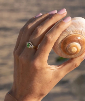 Bague Emmanuelle D'Ortoli Vanina or jaune grenat tsavorite