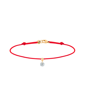 Bracelet La Brune et La Blonde Cordon BB Rouge or rose diamant