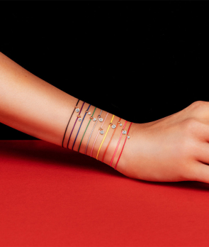Bracelet La Brune et La Blonde Cordon BB Rouge or rose diamant