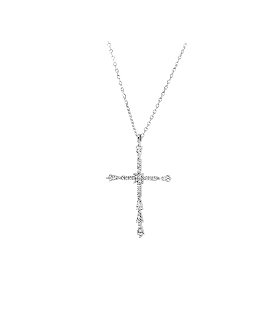 Collier Maria Battaglia Niculina or blanc diamants