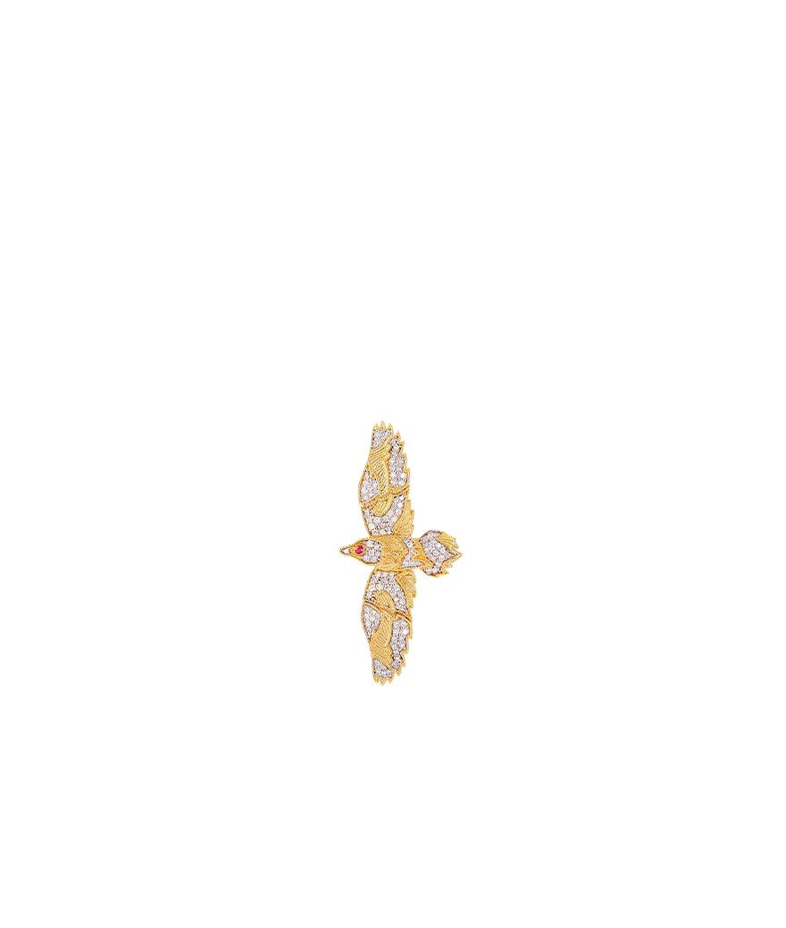 Mono Boucle Maria Battaglia Aria L’altore or jaune diamants rubis