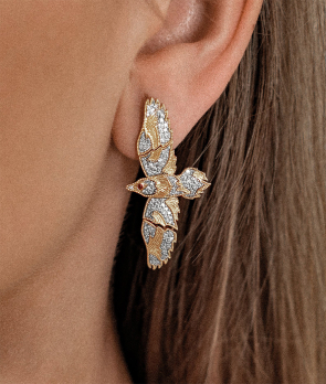Mono Boucle Maria Battaglia L’altore or jaune diamants rubis