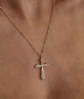 Collier Maria Battaglia Universu Anghjula or jaune diamants