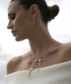 Collier Maria Battaglia Universu Battista or jaune diamants