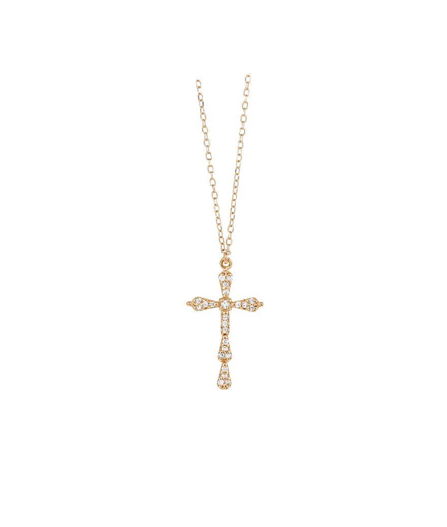 Collier Maria Battaglia Universu Niculinuccia or rose diamants