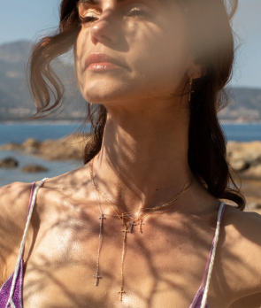 Collier Maria Battaglia Universu Niculinuccia or rose diamants