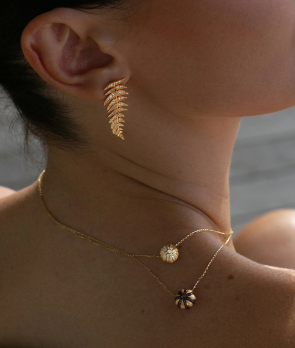 Collier Maria Battaglia Aqua Oursin PM or jaune diamants