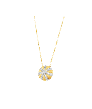 Collier Maria Battaglia Aqua Oursin PM or jaune diamants