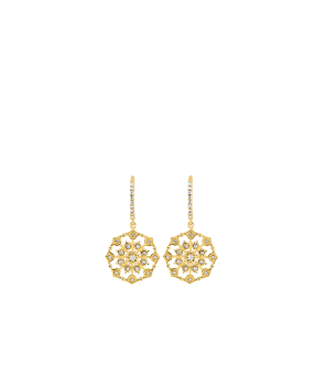 Boucle D'Oreille Maria Battaglia Terra Dormeuses Muredda or jaune diamants