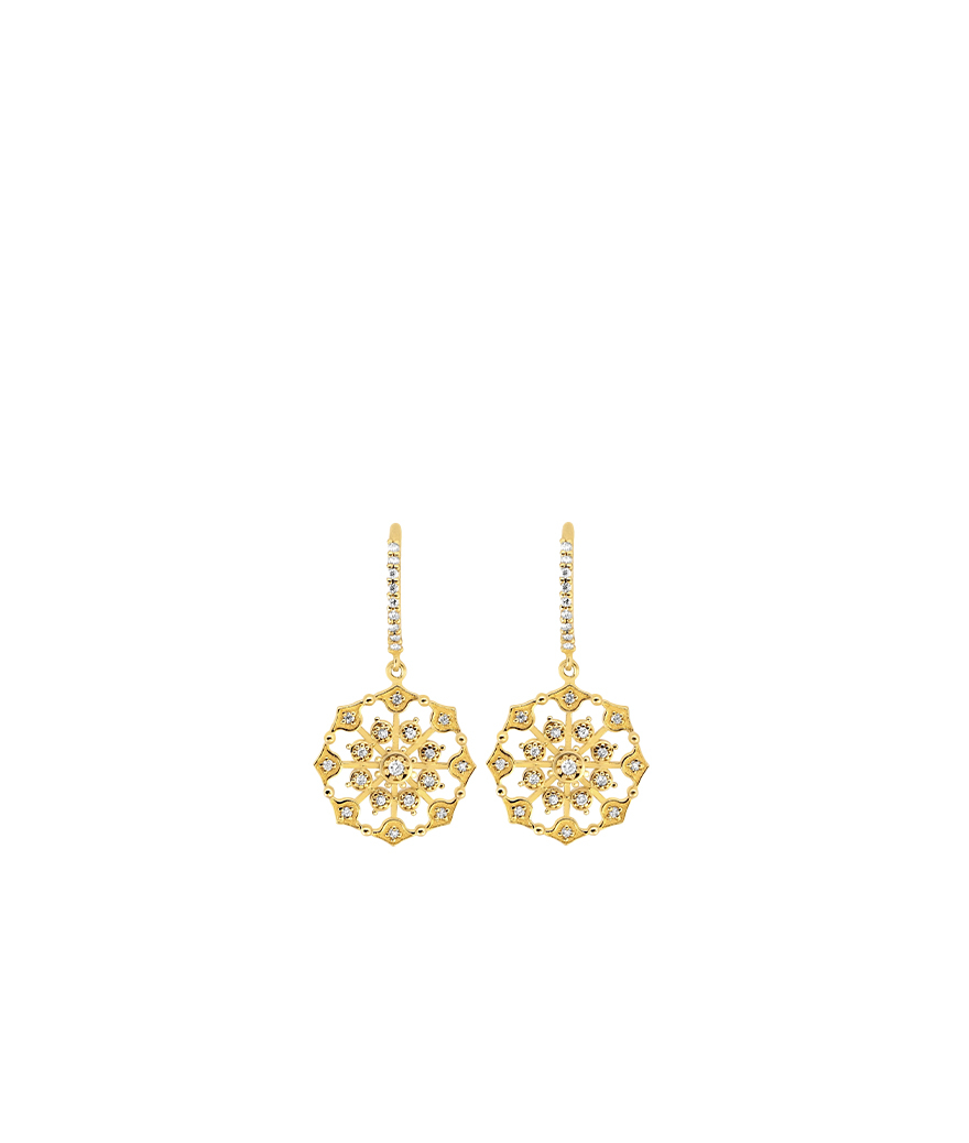 Boucle D'Oreille Maria Battaglia Terra Dormeuses Muredda or jaune diamants