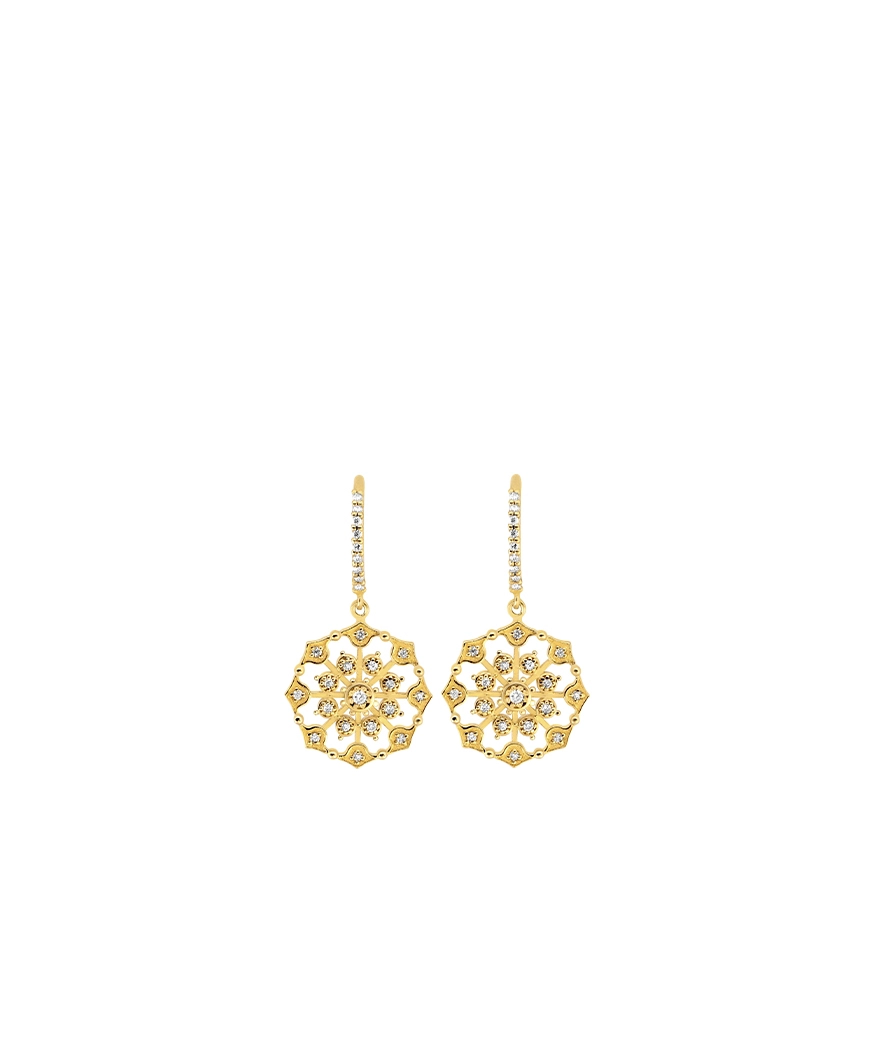 Boucle D'Oreille Maria Battaglia Terra Dormeuses Muredda or jaune diamants