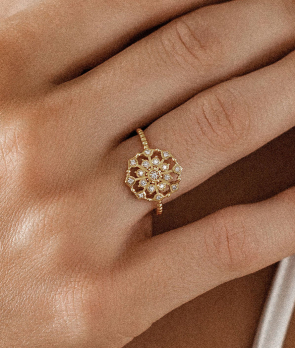 Bague Maria Battaglia Terra Muredda or jaune diamants
