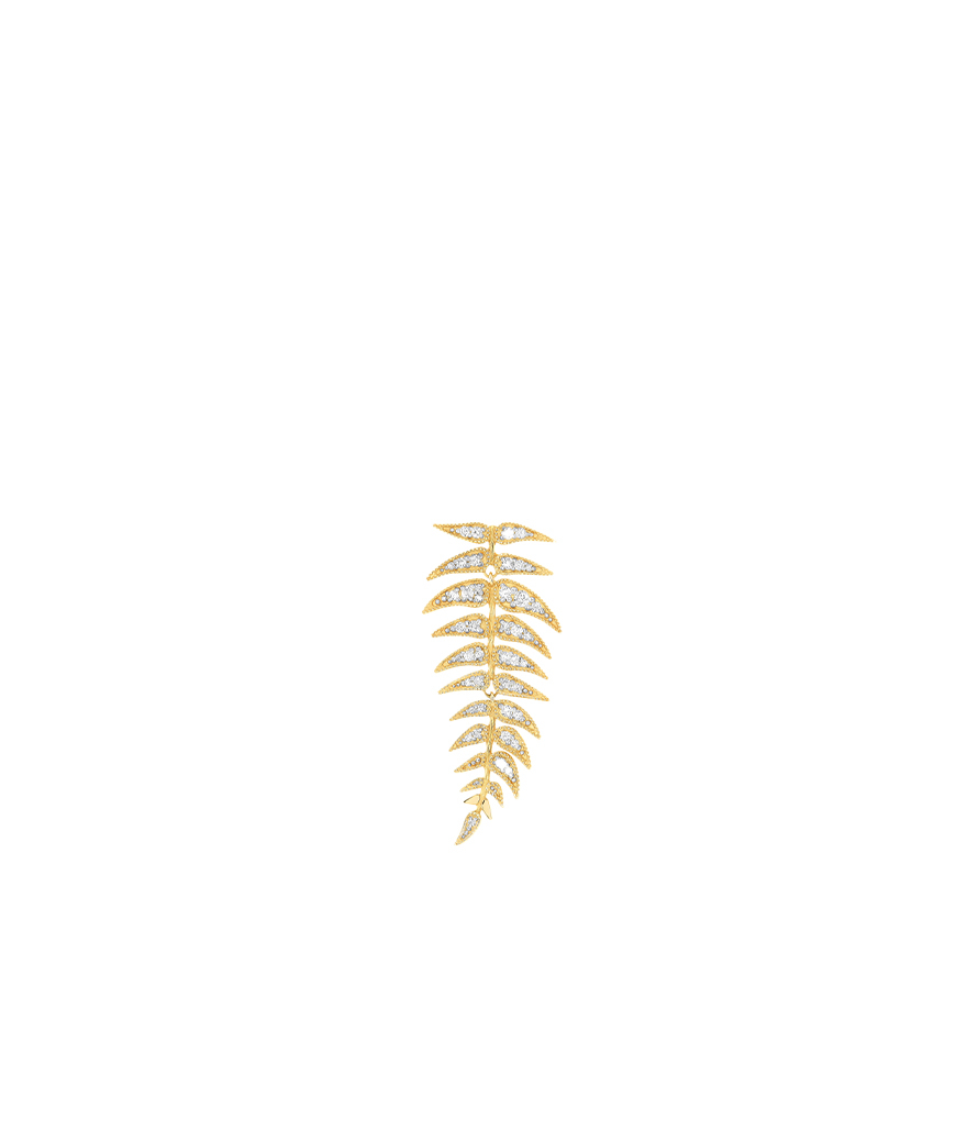 Boucle d'oreille Maria Battaglia Terra Single Filetta GM or jaune diamants