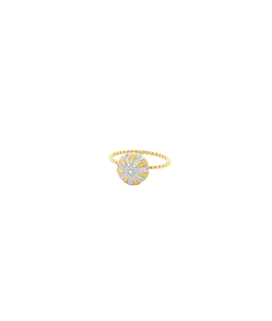 Bague Maria Battaglia Acqua Oursin PM or jaune diamants