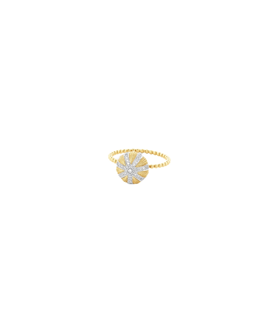 Bague Maria Battaglia Acqua Oursin PM or jaune diamants