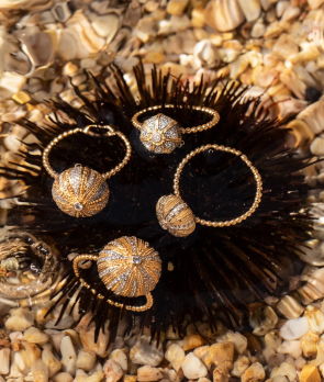 Bague Maria Battaglia Acqua Oursin PM or jaune diamants