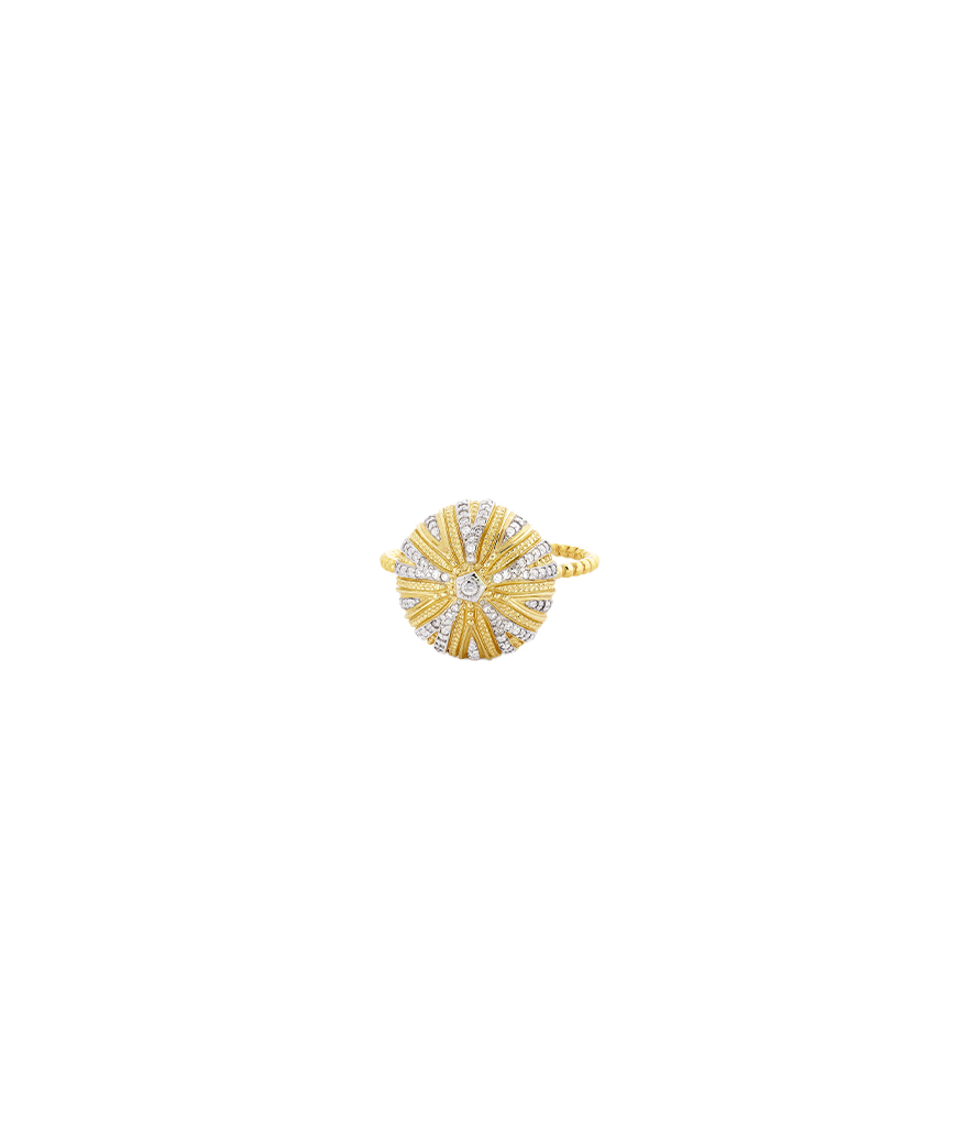 Bague Maria Battaglia Acqua Oursin GM or jaune diamants