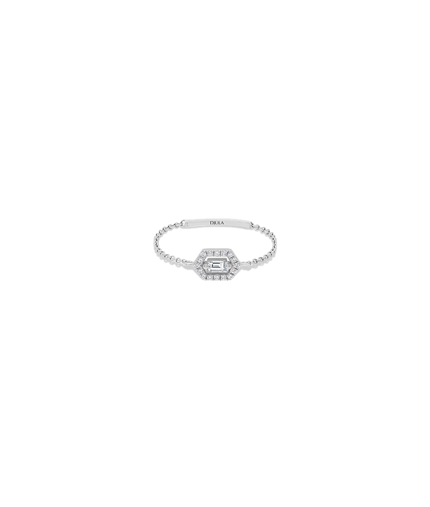 Bague Djula Beverly Hills Chaîne Grace or blanc diamants