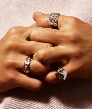 Bague Statement Rockaway Pyramide argent