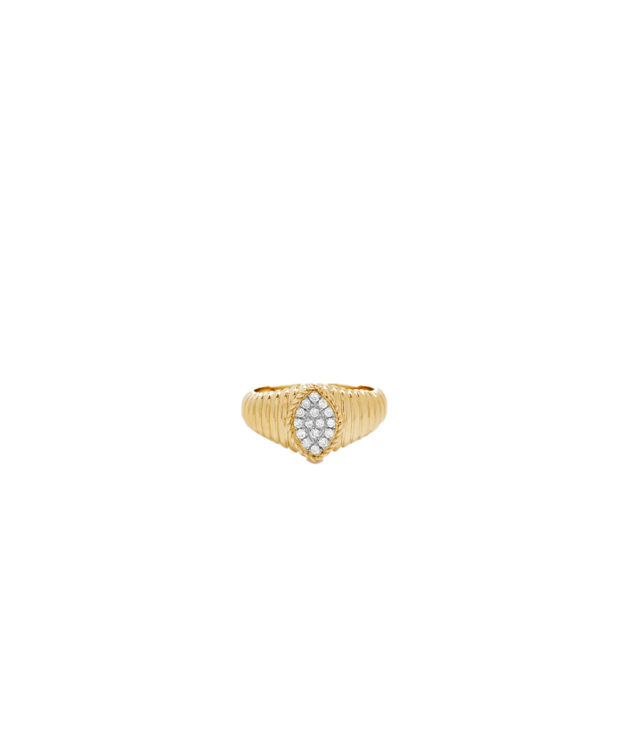 Baby Chevalière Marquise Berlingot Yvonne Léon or jaune diamants