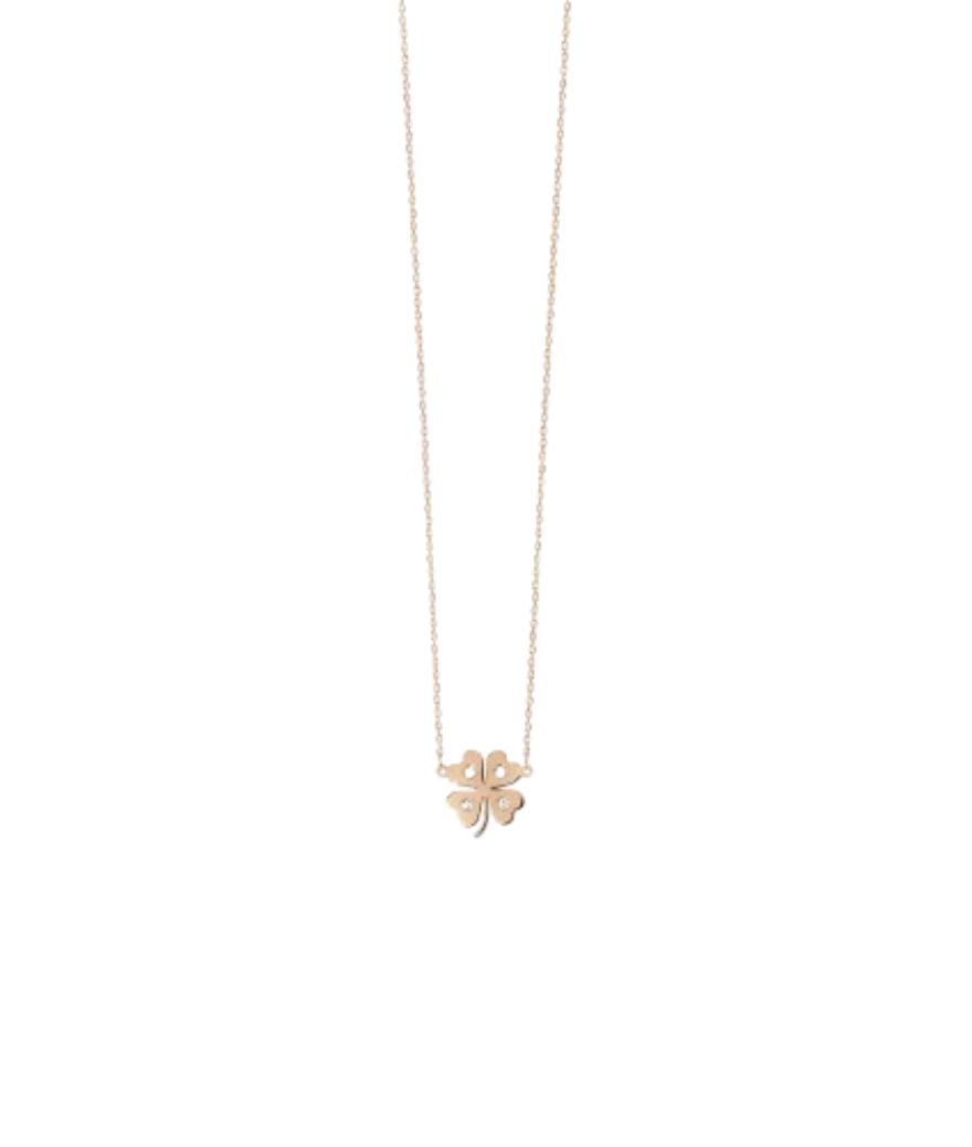 Collier Vanrycke Trèfle or rose diamants