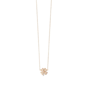 Collier Vanrycke Trèfle or rose diamants