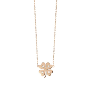 Collier Vanrycke Trèfle or rose diamants