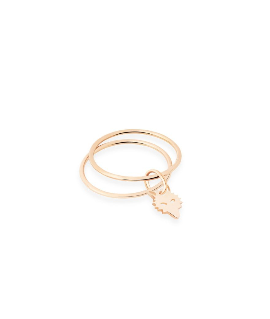 Bague Ginette NY Wolf Double Circle or rose
