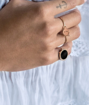 Bague Ginette NY Wolf Double Circle or rose