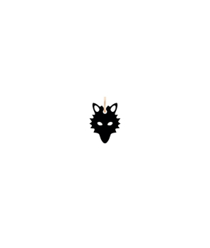 Pendentif Ginette NY Charm Mini Onyx Wolf