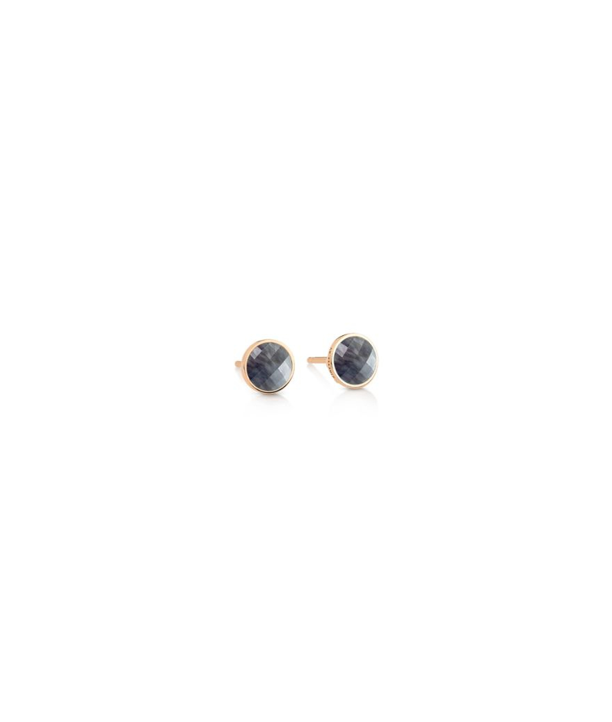 Boucles d'oreilles Ginette NY Pixie or rose nacre noire