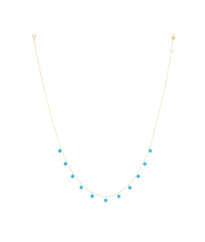 Collier La Brune et La Blonde Poka or jaune turquoise