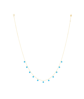 Collier La Brune et La Blonde Poka or jaune turquoise