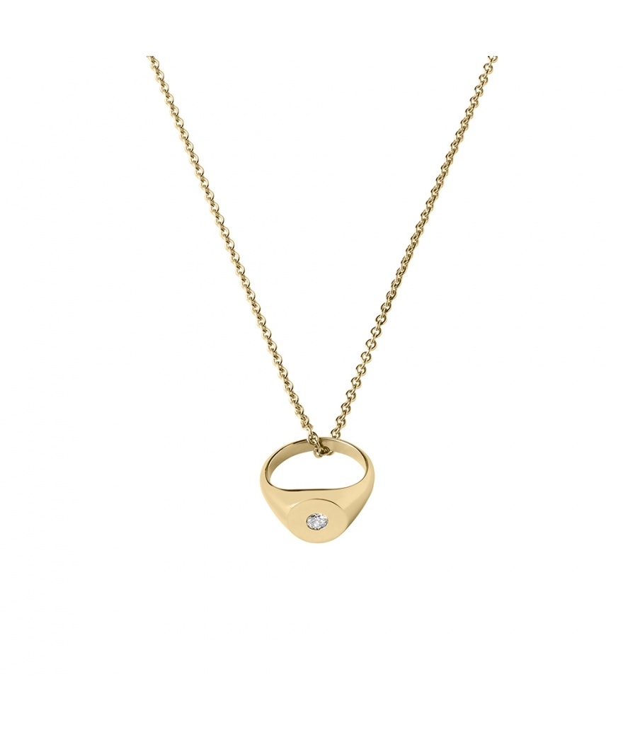 Collier Eakan Charles or jaune diamant