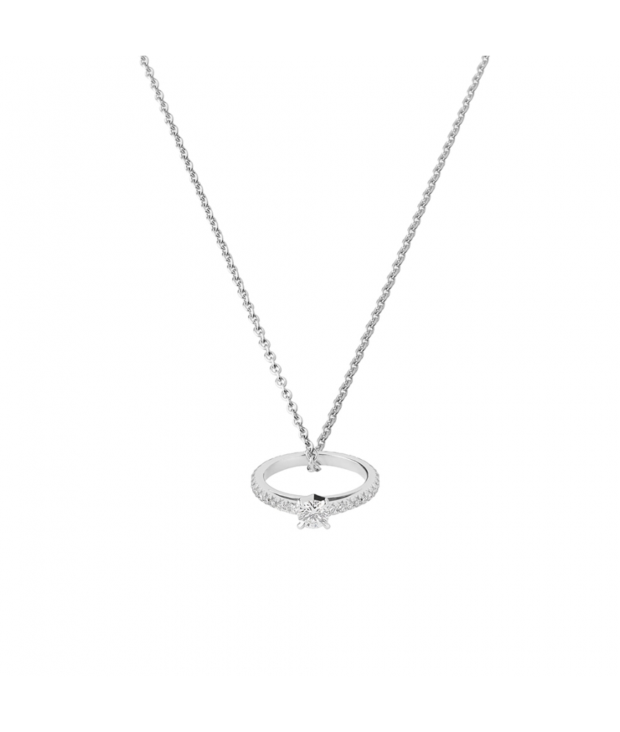 Collier Eakan Ava or blanc diamants