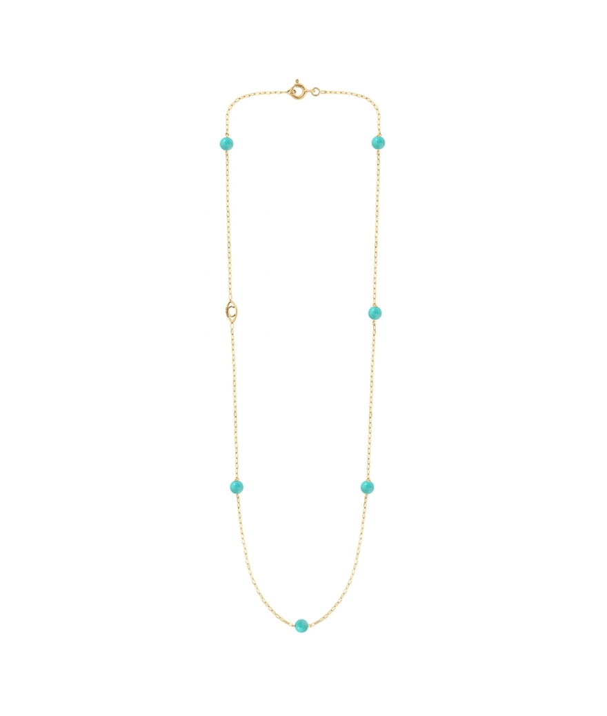 Collier Charlet Massilia or jaune turquoise