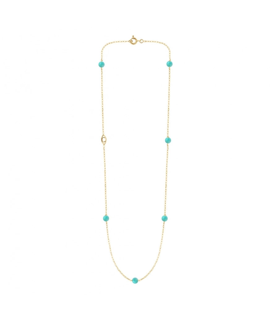 Collier Charlet Massilia or jaune turquoise